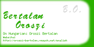 bertalan oroszi business card